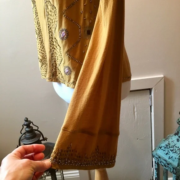 Free People beaded bell sleeve top - Picture 8 of 8